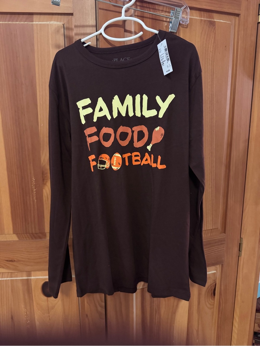 The Children's Place Brown Long-Sleeve 'Family Food Football' Tee